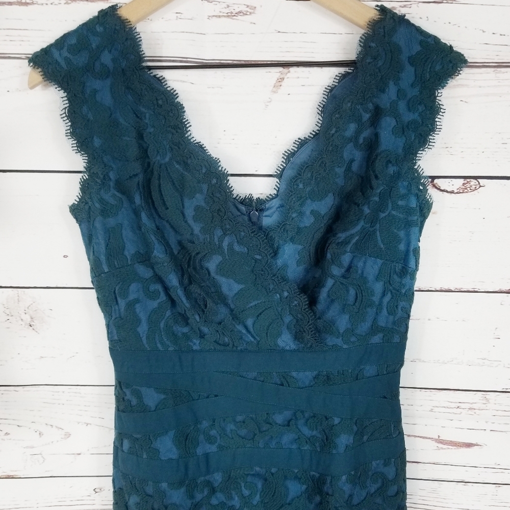 Tadashi Shoji | Embroidered V-neck Lace Dress - Picture 3 of 6